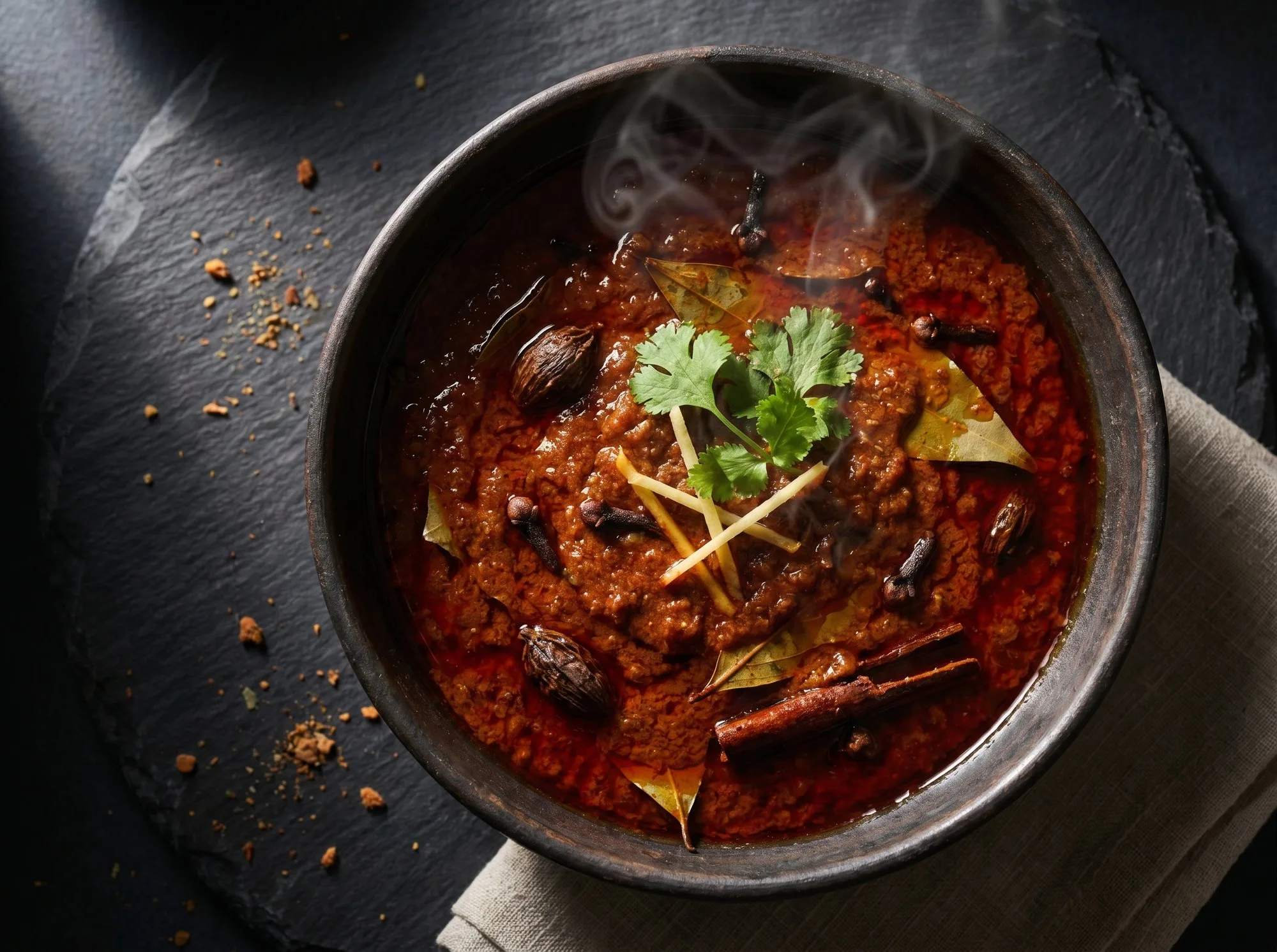 Rich Indian base gravy in a bowl
