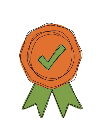 Doodle of a certification seal
