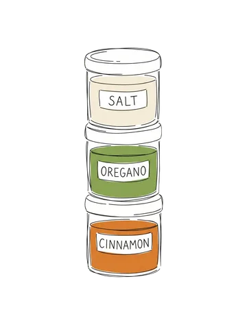 Doodle of stacked spice jars