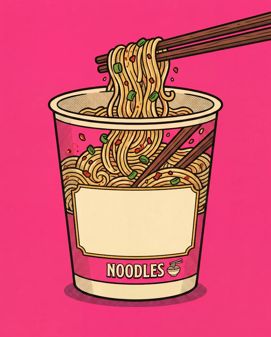 Private-label Noodles cup mockup with a blank nameplate for your brand